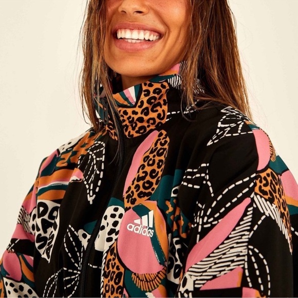 Adidas x Farm Rio • Farm Rio Print Relaxed Lightweight Windbreaker Small NWT - Picture 3 of 6